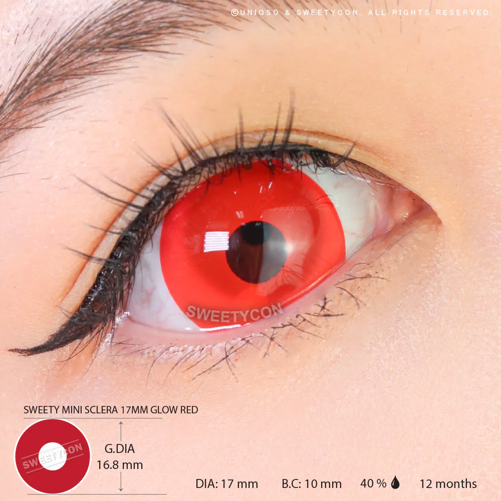 Sweety Mini Sclera UV Glow Red (1 lens/pack) - Image 4