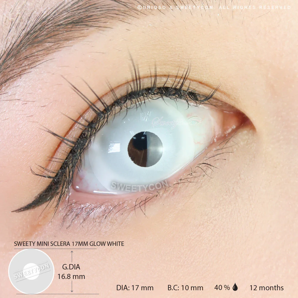 Sweety Mini Sclera UV Glow White (1 lens/pack) - Image 4