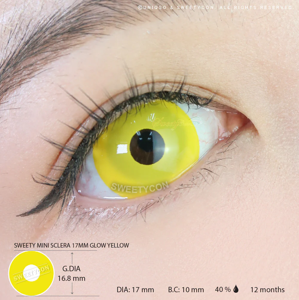 Sweety Mini Sclera UV Glow Yellow (1 lens/pack) - Image 4