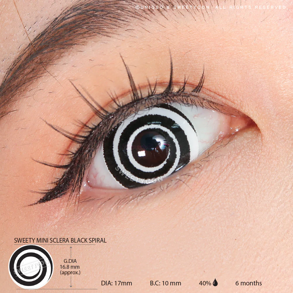 Sweety Mini Sclera Black Spiral (1 lens/pack) - Image 3