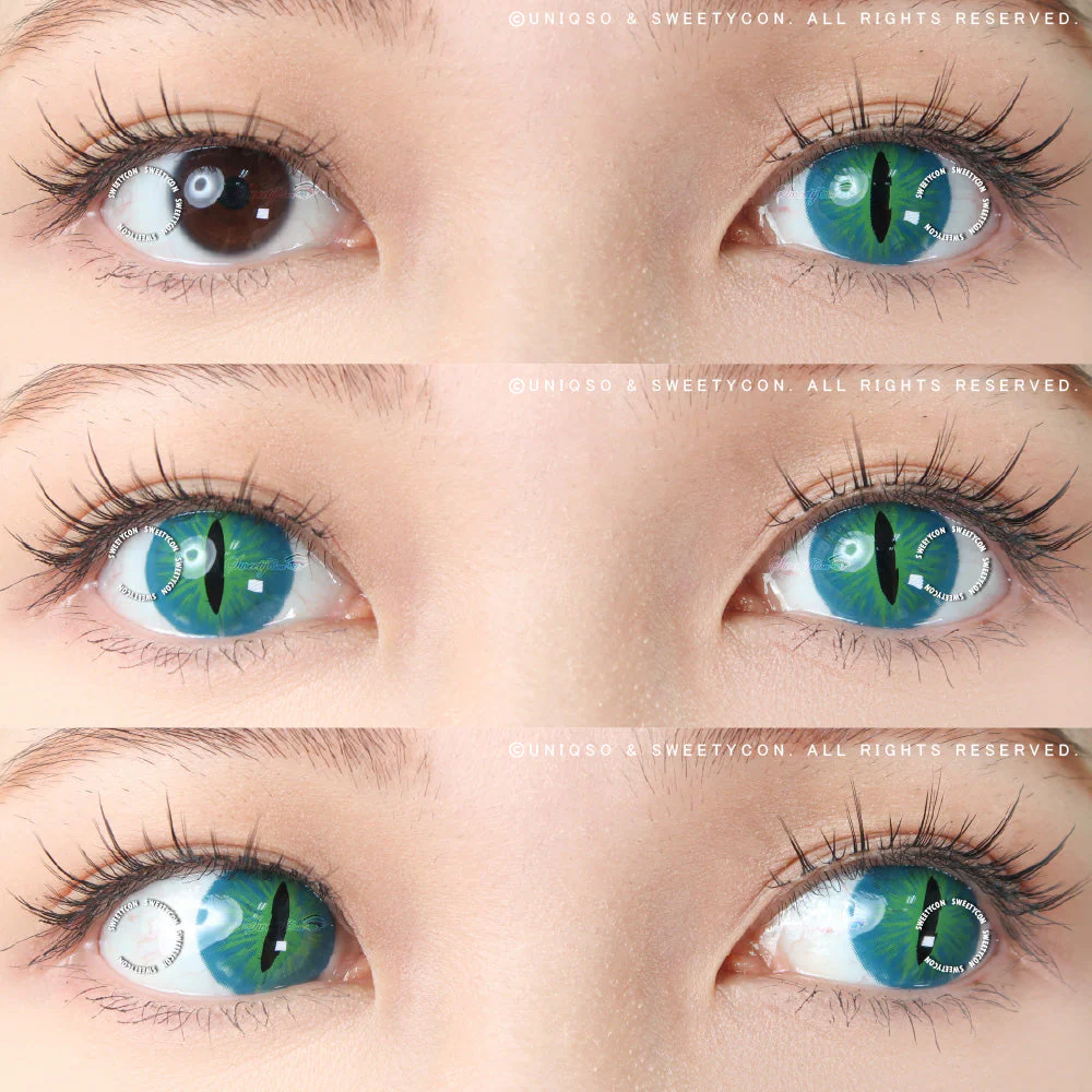 Sweety Crazy Dark Green Demon Eye / Cat Eye (New) (1 lens/pack) - Image 2
