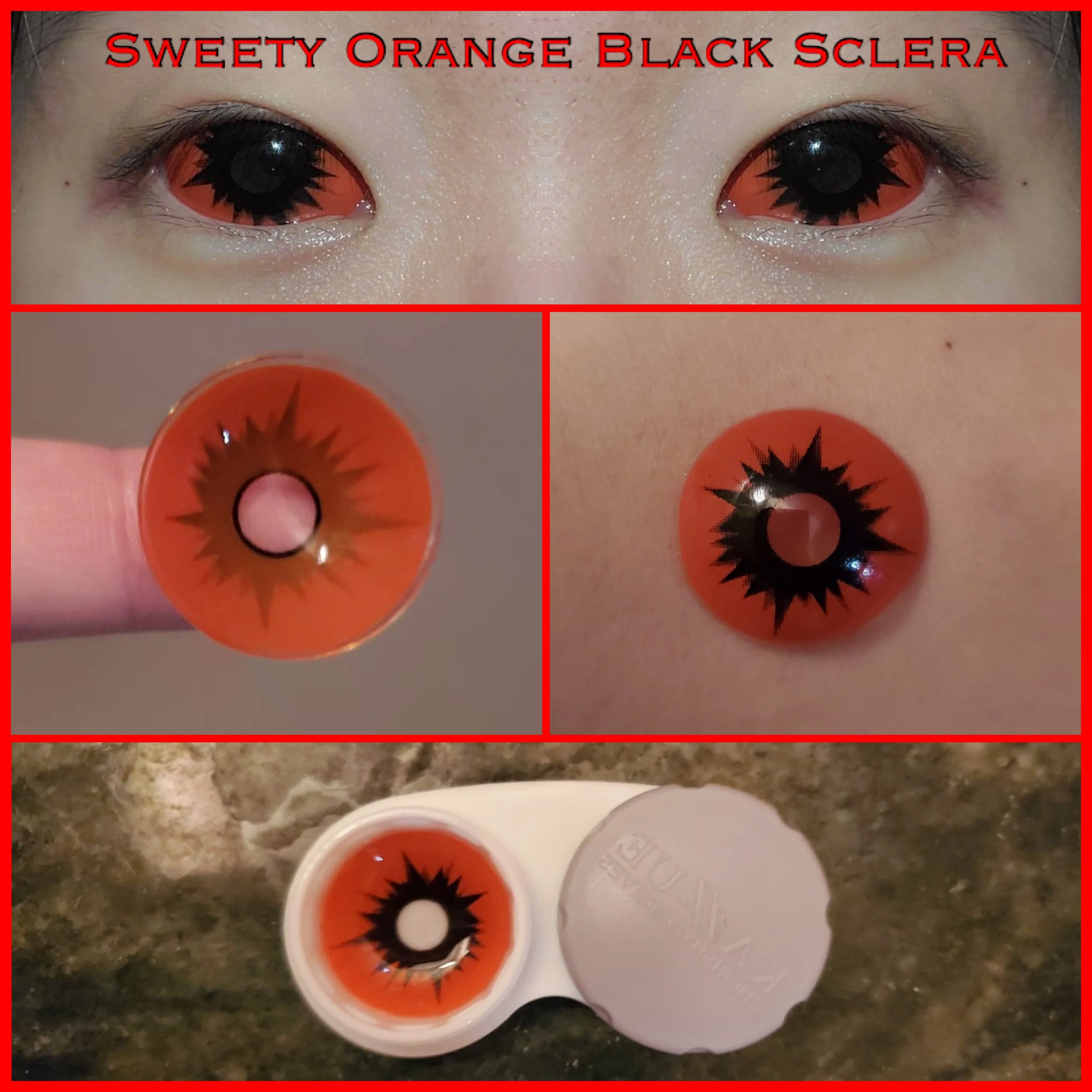 Sweety Orange Black Sclera Contacts (1 lens/pack) - Image 2
