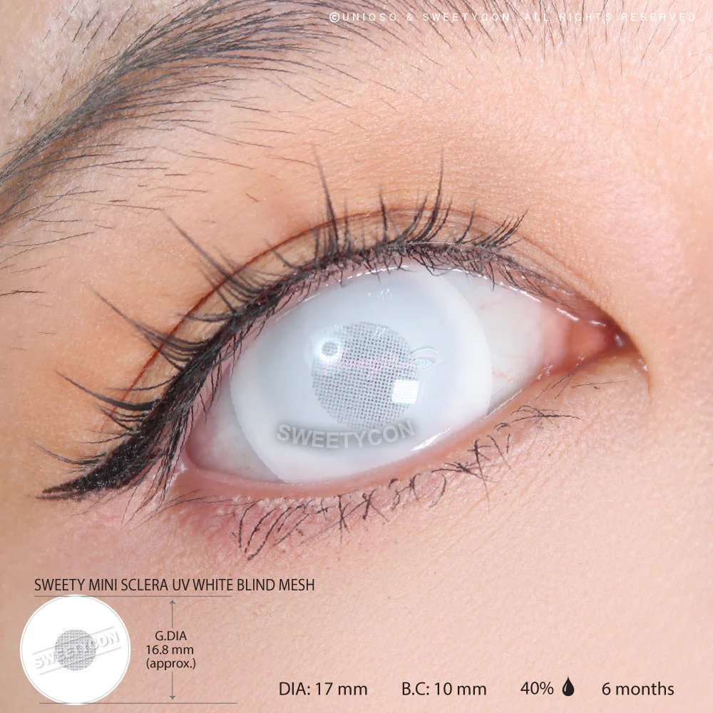 Sweety Mini Sclera UV White Blind Mesh (1 lens/pack) - Image 3