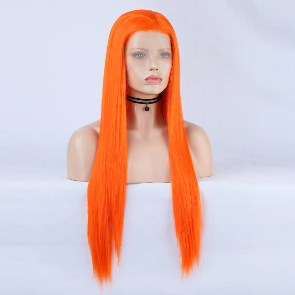 Swish Orange Front Lace Long Straight Wig - Image 2