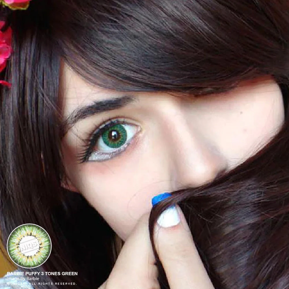 Western Eyes Puffy 3 Tones Green (1 lens/pack) - Image 7